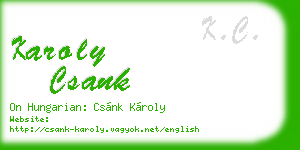 karoly csank business card